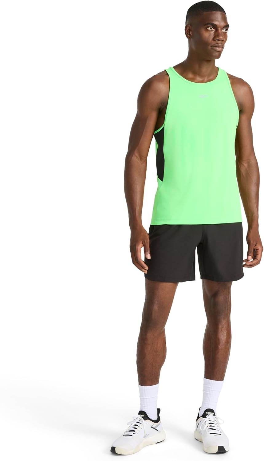 image:imageReebok Mens Sleeveless Muscle Tank SingletSolar Lime