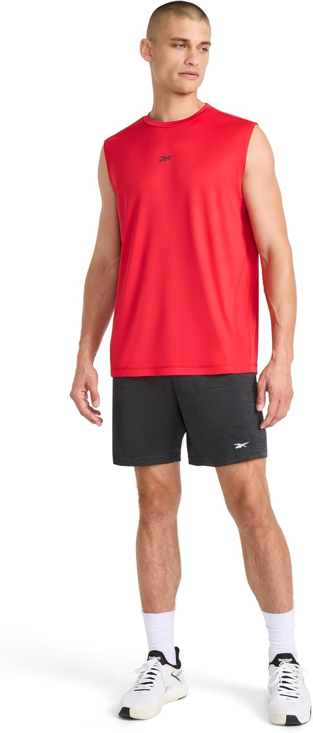 image:imageReebok Mens Sleeveless Muscle Tank SingletVector Red Complete Muscle