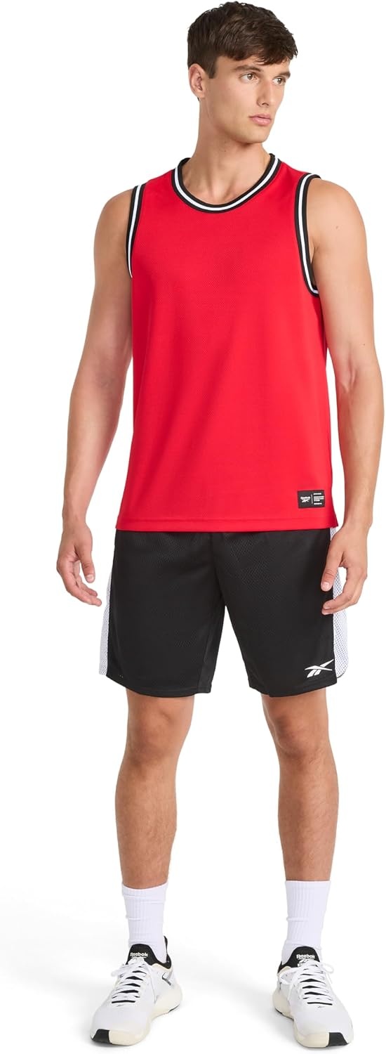 image:imageReebok Mens Sleeveless Muscle Tank SingletVector Red Rise
