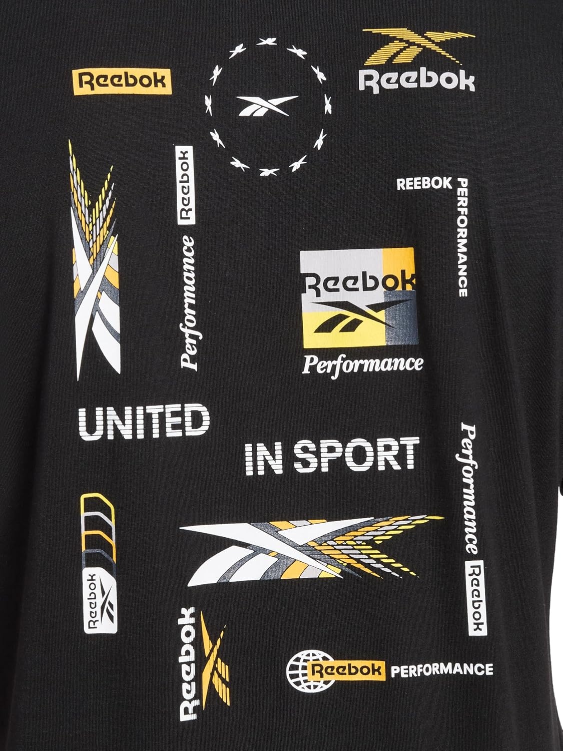 image:imageReebok Mens Small Logo Crewneck TShirt Standard Fit Lightweight CottonPoly Jersey FabricBlack Bebop