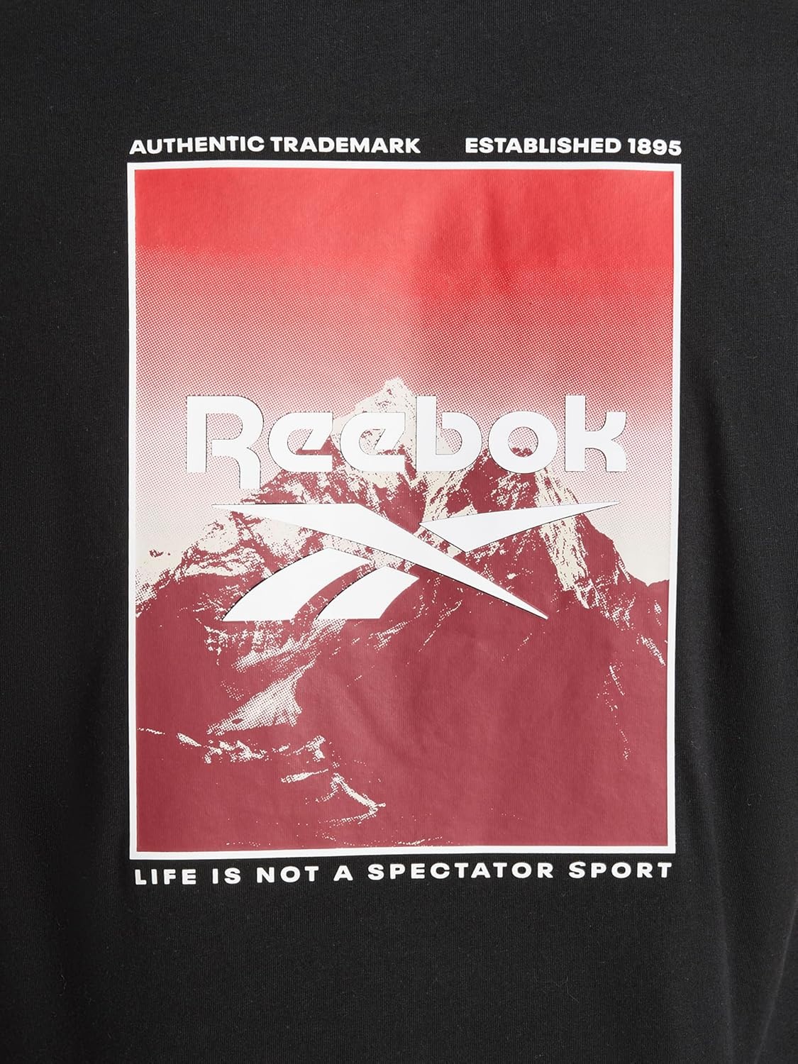 image:imageReebok Mens Small Logo Crewneck TShirt Standard Fit Lightweight CottonPoly Jersey FabricBlack Peak