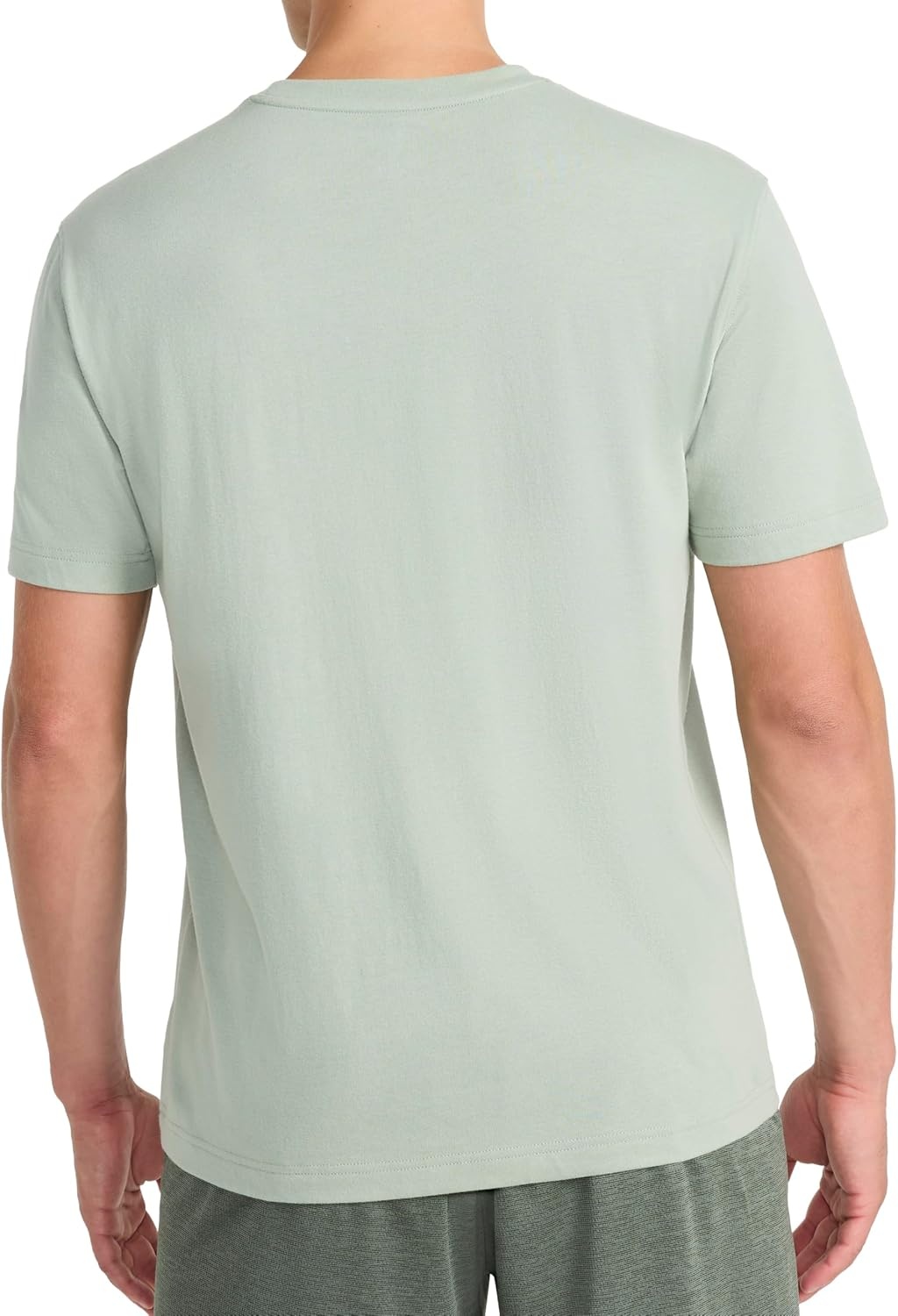 image:imageReebok Mens Small Logo Crewneck TShirt Standard Fit Lightweight CottonPoly Jersey FabricIceberg Green Small Embroidery