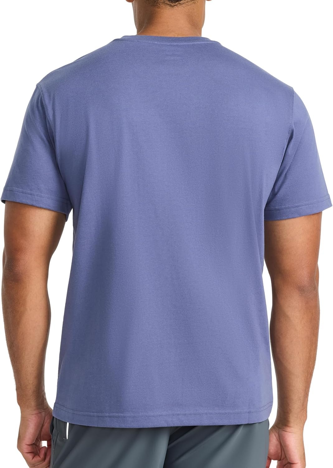 image:imageReebok Mens Small Logo Crewneck TShirt Standard Fit Lightweight CottonPoly Jersey FabricNightshadow Blue Embroidery