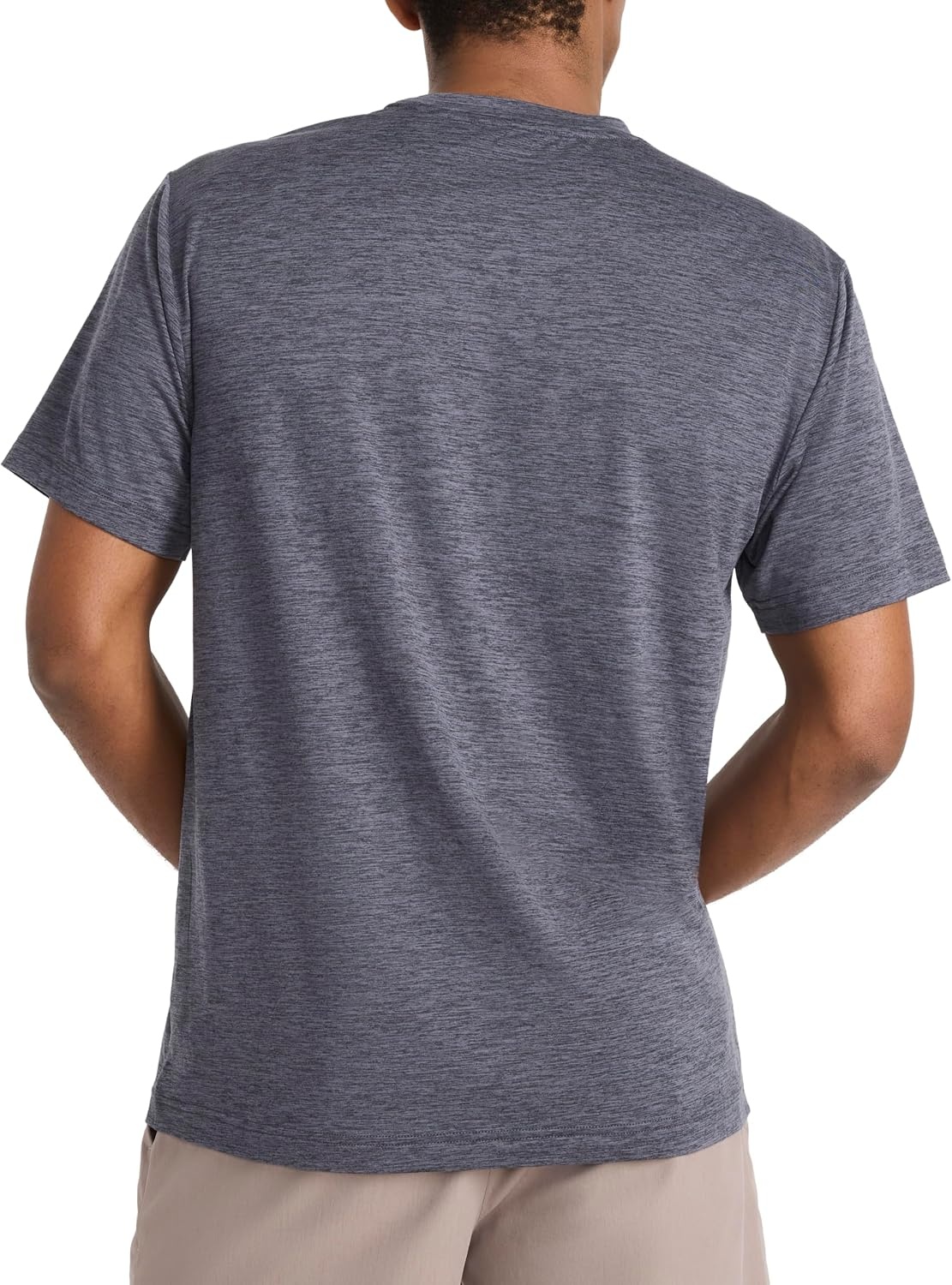image:imageReebok Mens Strike Short Sleeve Crewneck TShirt Standard Fit Lightweight Stretch Poly Jersey FabricEbony Heather