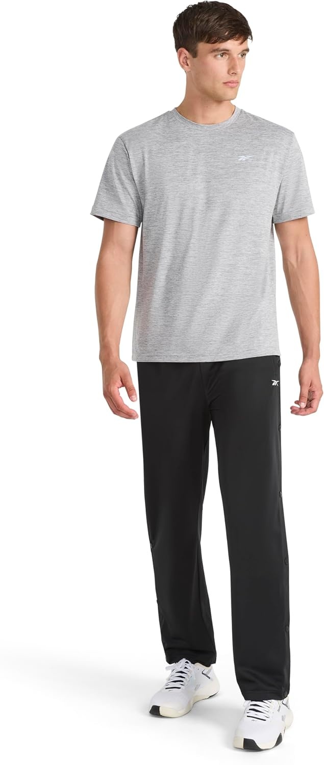 image:imageReebok Mens Strike Short Sleeve Crewneck TShirt Standard Fit Lightweight Stretch Poly Jersey FabricMedium Grey Heather