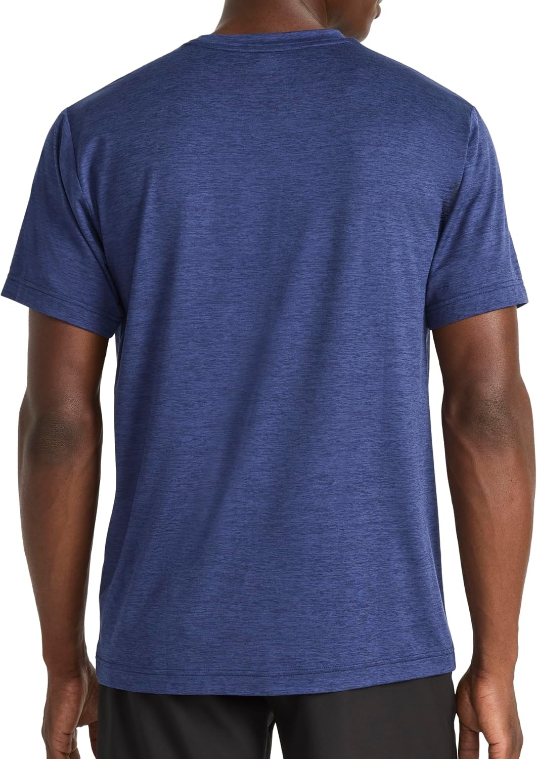 image:imageReebok Mens Strike Short Sleeve Crewneck TShirt Standard Fit Lightweight Stretch Poly Jersey FabricVector Navy Heather