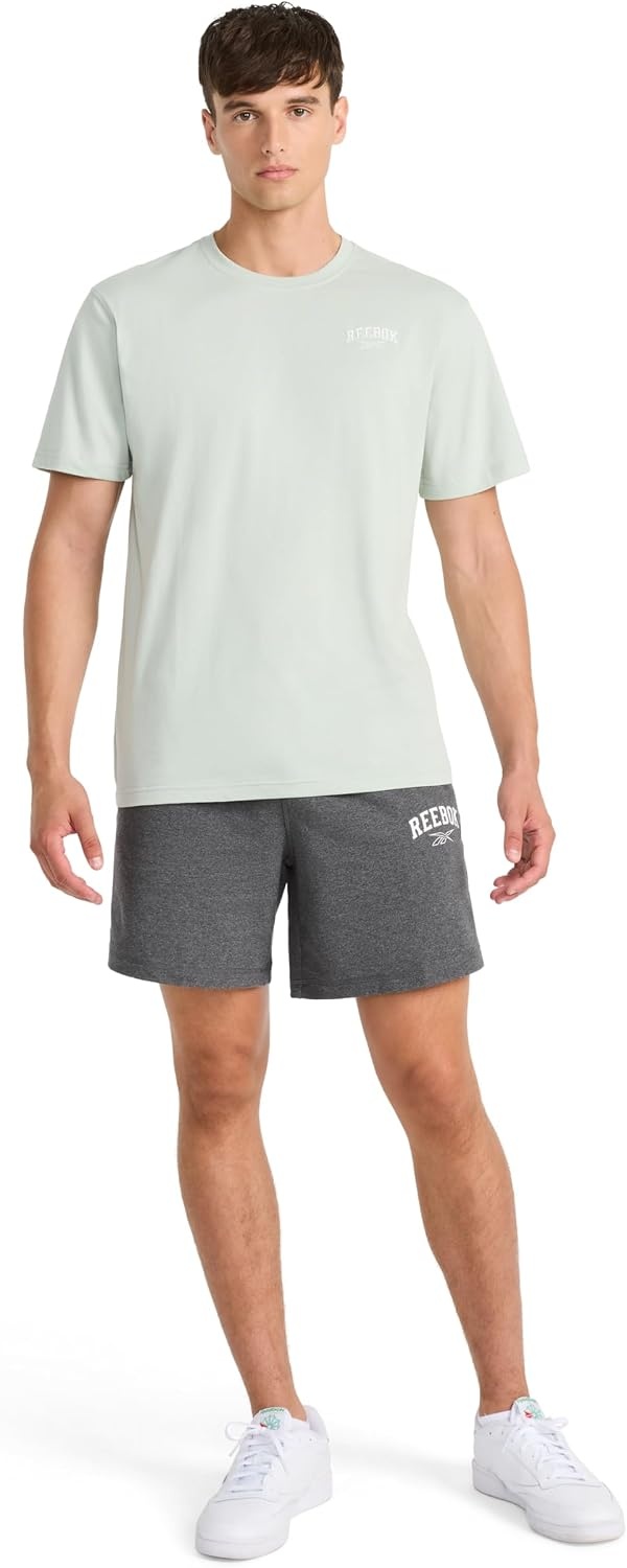 image:imageReebok Mens Touchdown Crewneck TShirt Standard Fit Lightweight CottonPoly FabricClever Sage