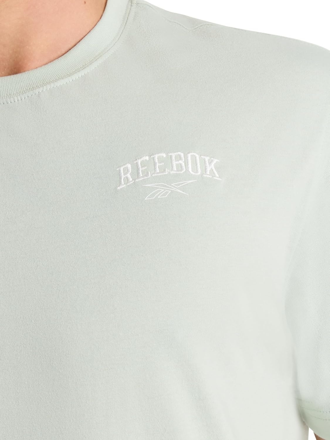 image:imageReebok Mens Touchdown Crewneck TShirt Standard Fit Lightweight CottonPoly FabricClever Sage