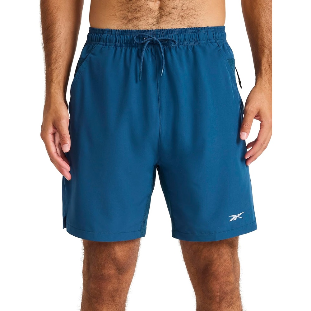 image:imageReebok Mens Mesh Glider Running 7 Short Standard Fit Lightweight Breathable FabricMajolica Blue