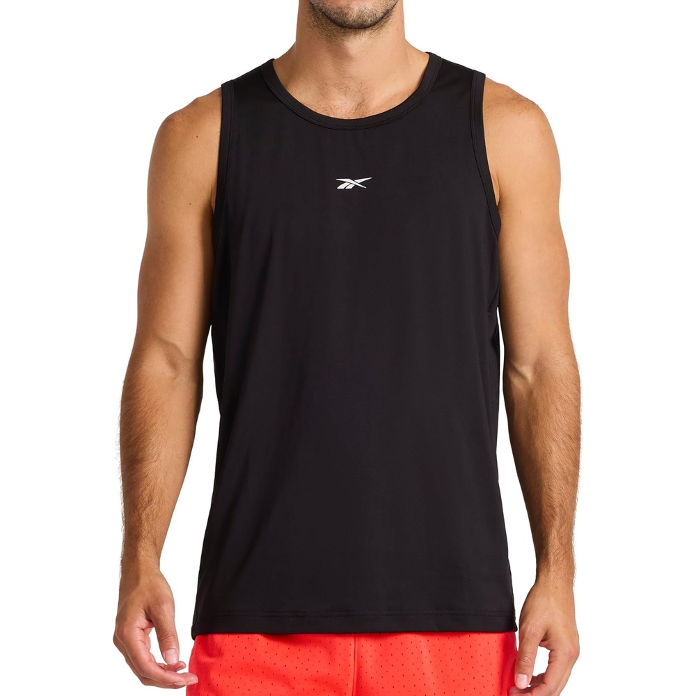 image:imageReebok Mens Muscle Performance Crewneck Tank TopBlack Outrun