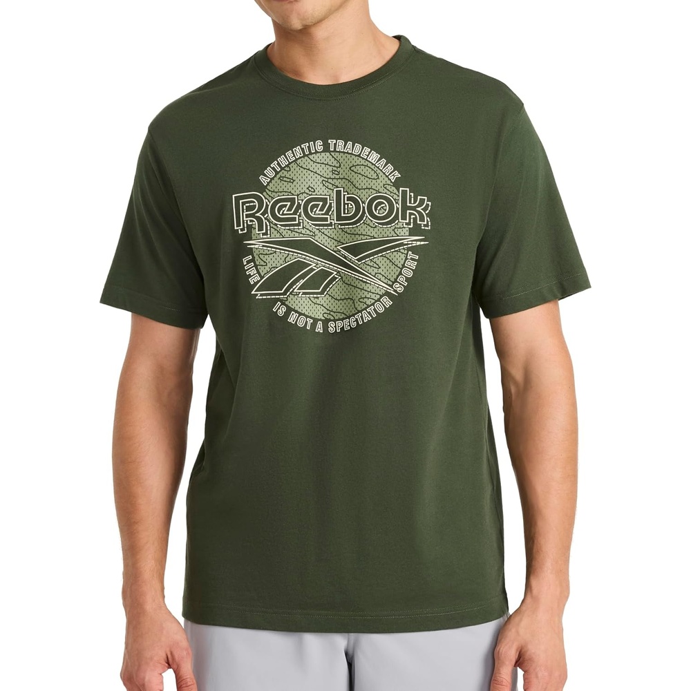 image:imageReebok Mens Short Sleeve Graphic Crewneck TShirt Standard Fit Lightweight CottonPoly FabricDuffel Bag  Meridian
