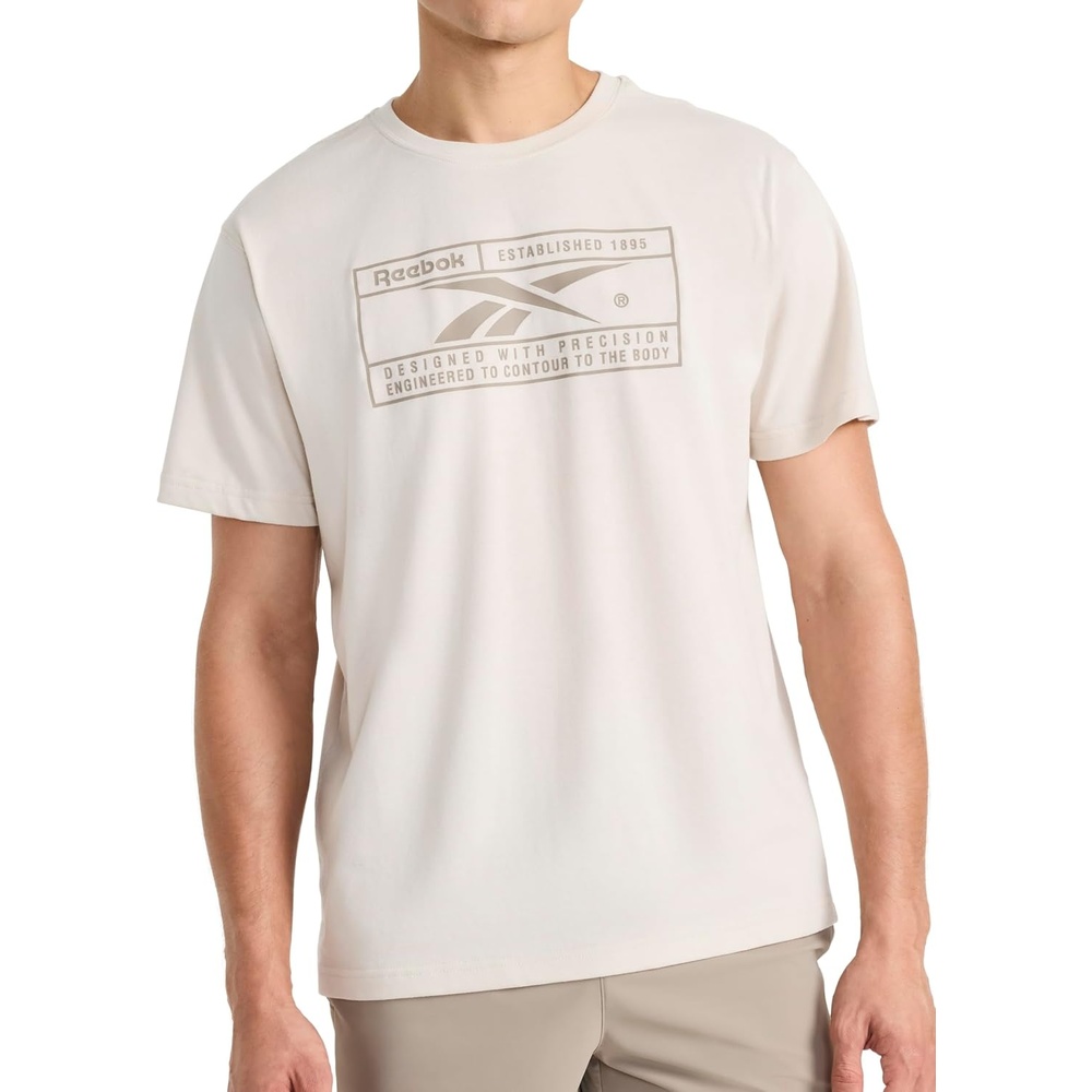 image:imageReebok Mens Short Sleeve Graphic Crewneck TShirt Standard Fit Lightweight CottonPoly FabricPumice Stone Locker