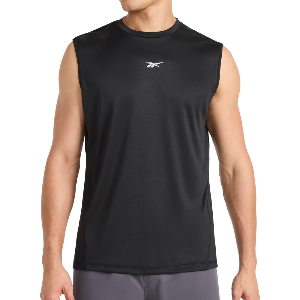 image:imageReebok Mens Sleeveless Muscle Tank SingletBlack  Complete Muscle