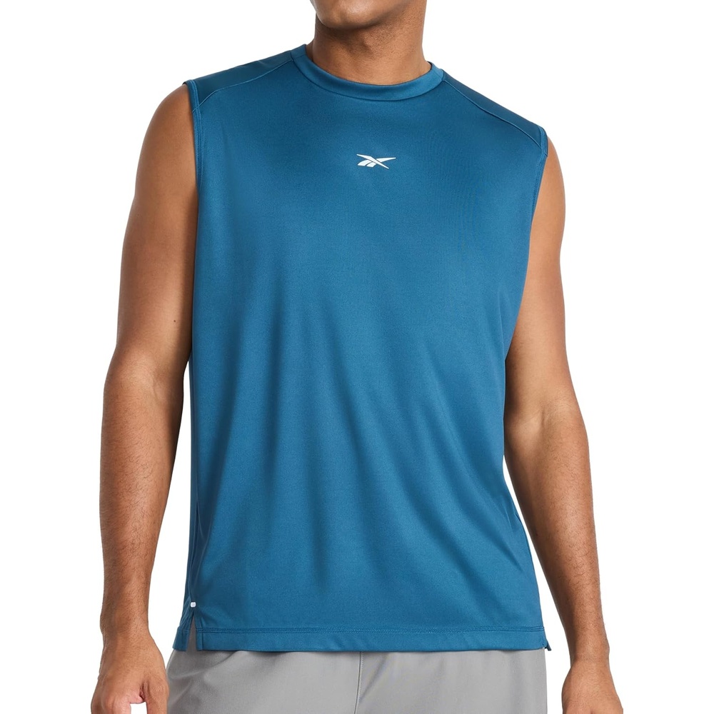 image:imageReebok Mens Sleeveless Muscle Tank SingletMajolica Blue Warmup