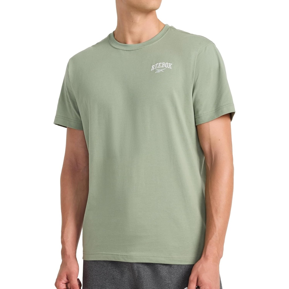 image:imageReebok Mens Touchdown Crewneck TShirt Standard Fit Lightweight CottonPoly FabricSea Spray